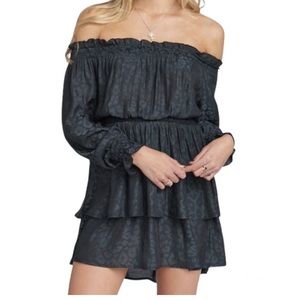 Show Me Your MuMu Off Shoulder Cheetah Print Mini Dress. Size S